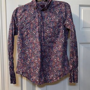 J. Crew button up shirt with Liberty fabric